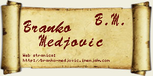 Branko Međović vizit kartica